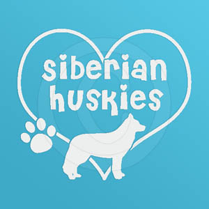 I Love Siberian Huskies Decal
