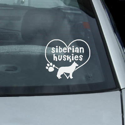 I Love Siberian Huskies Decals