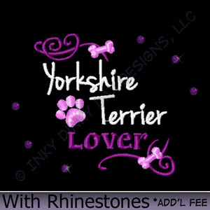 Pretty Yorkshire Terrier Embroidered T-shirt