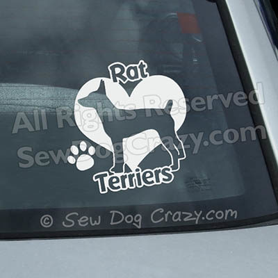 Love Rat Terriers Car Window Sticker