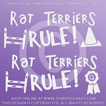 Rat Terriers Rule Dog Sports Vinyl Stickers