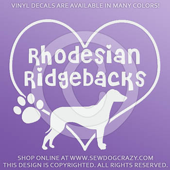 Love Rhodesian Ridgebacks Vinyl Decal