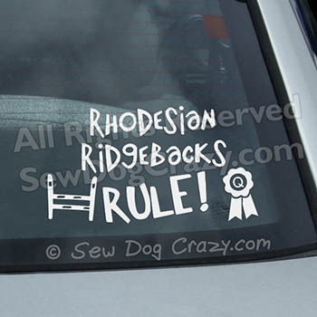Ridgebacks Rule Car Stickers
