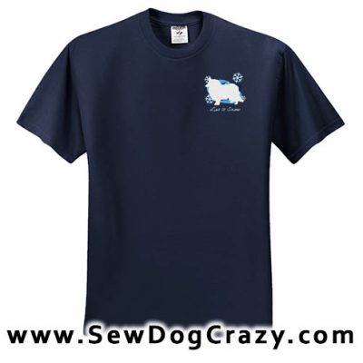 Embroidered Snowflakes Collie TShirt