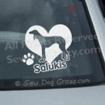 Love Salukis Car Window Sticker