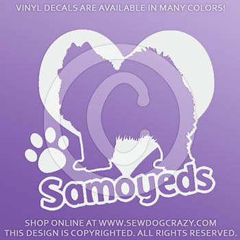 Love Samoyeds Car Decals