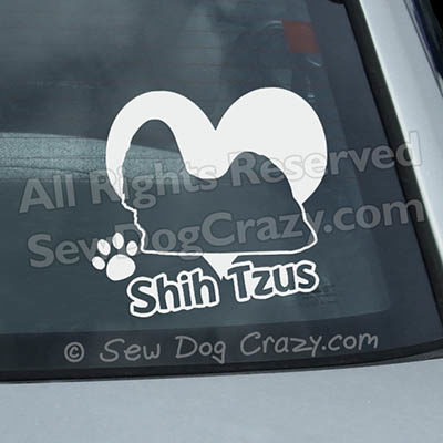 Love Shih Tzus Car Decals