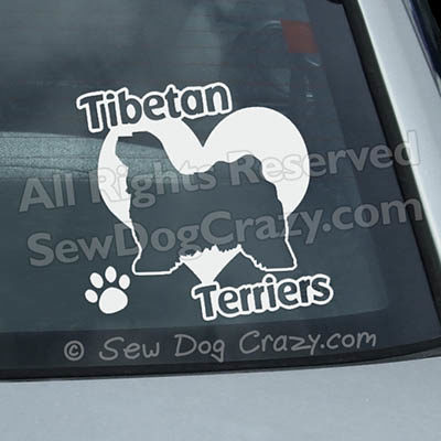 Love Tibetan Terriers Window Sticker