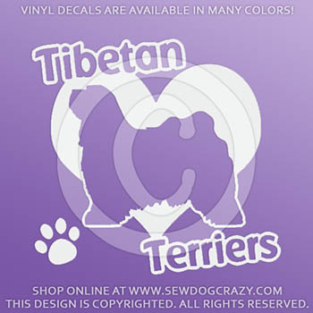 Love Tibetan Terriers Decals