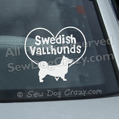 I Love Swedish Vallhunds Car Decals
