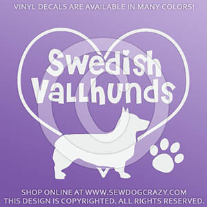 I Love Swedish Vallhunds Car Stickers