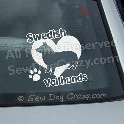 Love Vallhunds Car Window Sticker