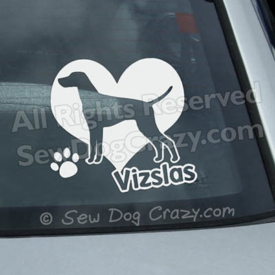 Love Vizslas Car Stickers