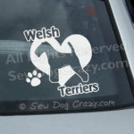 Love Welsh Terrier Window Decals