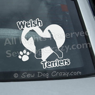 Love Welsh Terrier Window Decals