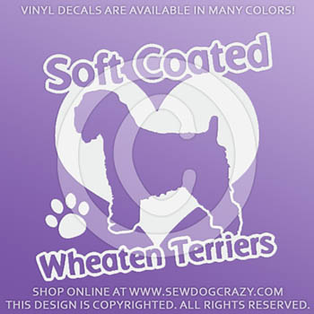 Love Wheaten Terrier Vinyl Stickers
