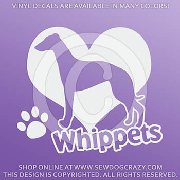 Love Whippets Car Sticker