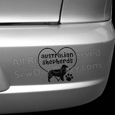 I Love Australian Shepherds Decals