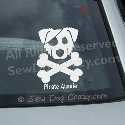 Pirate Australian Shepherd Window Decals