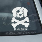 Pirate Beagle Car Window Stickers