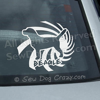 Spiral Beagle Window Decals