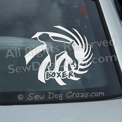 Canine Boxer Window Decals