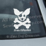 Pirate Chihuahua Car Window Stickers
