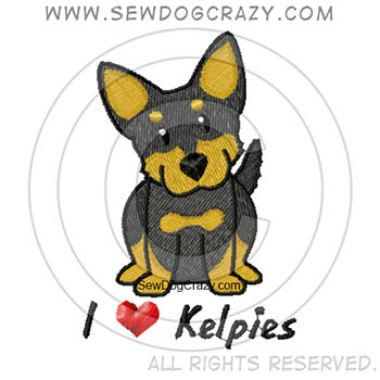 Embroidered Cartoon Kelpie Shirts