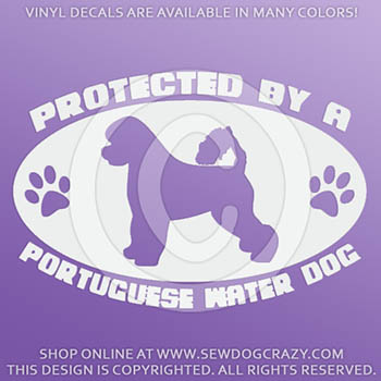 Protected by a Portuguese Water Dog Car Sticker
