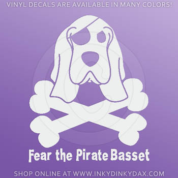 Funny Pirate Basset Car stickers