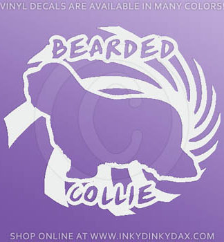 Spiral Bearded Collie Decal