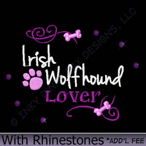 Irish Wolfhound Rhinestones Apparel