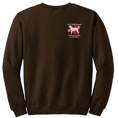 Irish Wolfhound Paw Prints Embroidered Sweatshirt