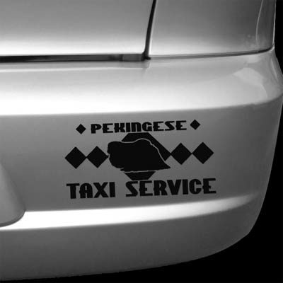 Funny Pekingese Taxi Sticker