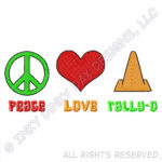 Peace Love Rally-O Embroidered Apparel