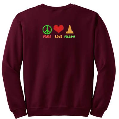 Peace Love Rally-O Embroidered Sweatshirt