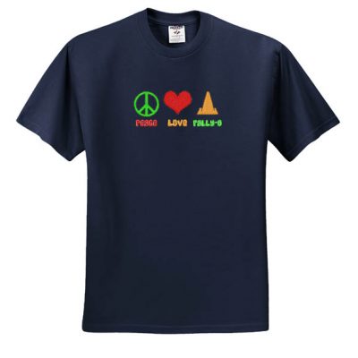 Peace Love Rally Obedience Embroidered TShirt