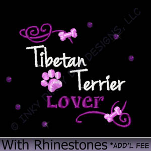 Rhinestones Tibetan Terrier Embroidery