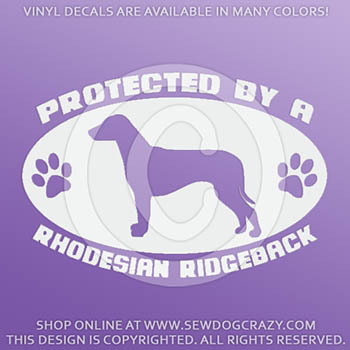 Protected by a Ridgeback car stickers