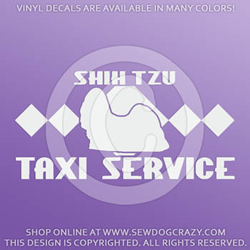 Shih Tzu Taxi Vinyl Decals