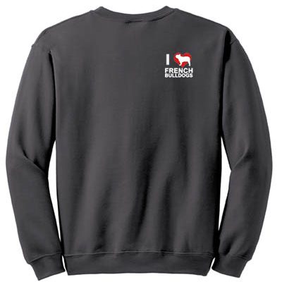 I Heart French Bulldogs Embroidered Sweatshirt