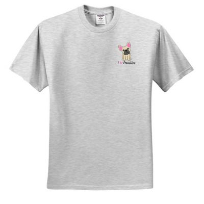 I Love French Bulldogs Embroidered TShirt