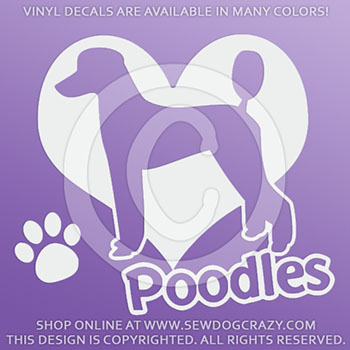 Love Poodles Vinyl Stickers