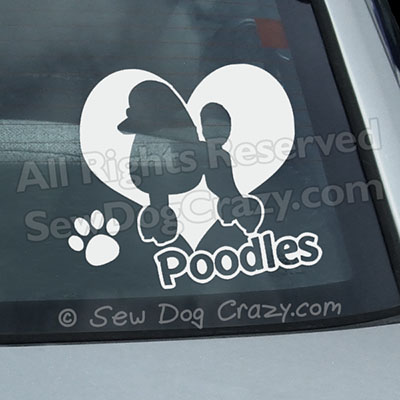 Sottobicchiere I Love Poodles - Divertente Con Frase, In MDF Rigido Lucido, 9x9 Cm, Regalo Per Amanti Dei Cani