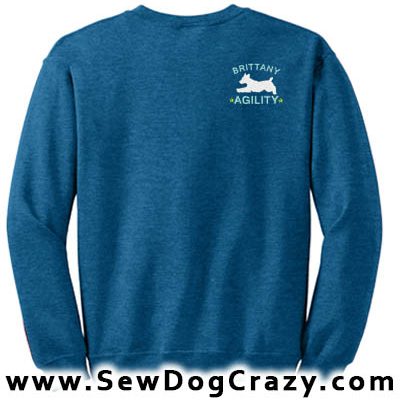 Embroidered Brittany Agility Dog Sweatshirt