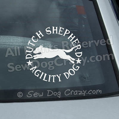 Dutch Shepherd Agility Car Window Stickers