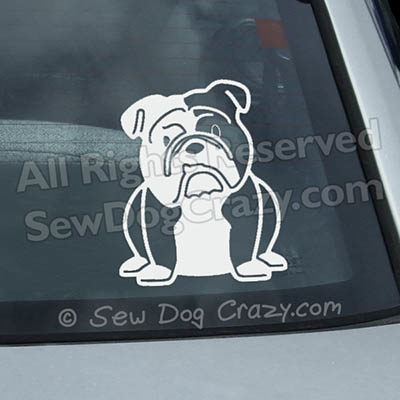 Cartoon English Bulldog Car Decal