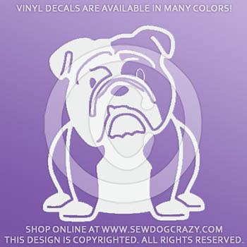 Cartoon English Bulldog Vinyl Stickers
