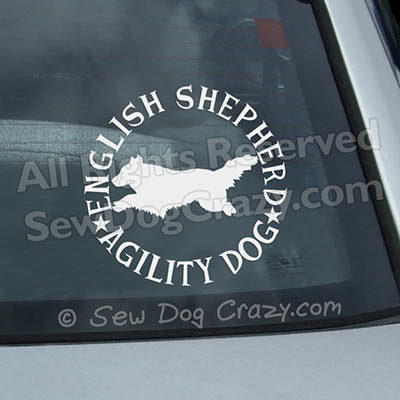 English Shepherd Agility Car Window Stickers