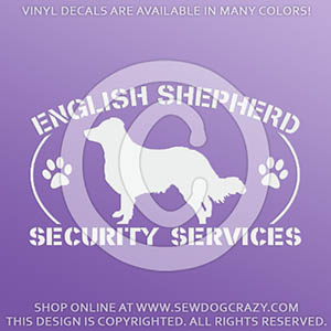 Protected by an English Shepherd Decal